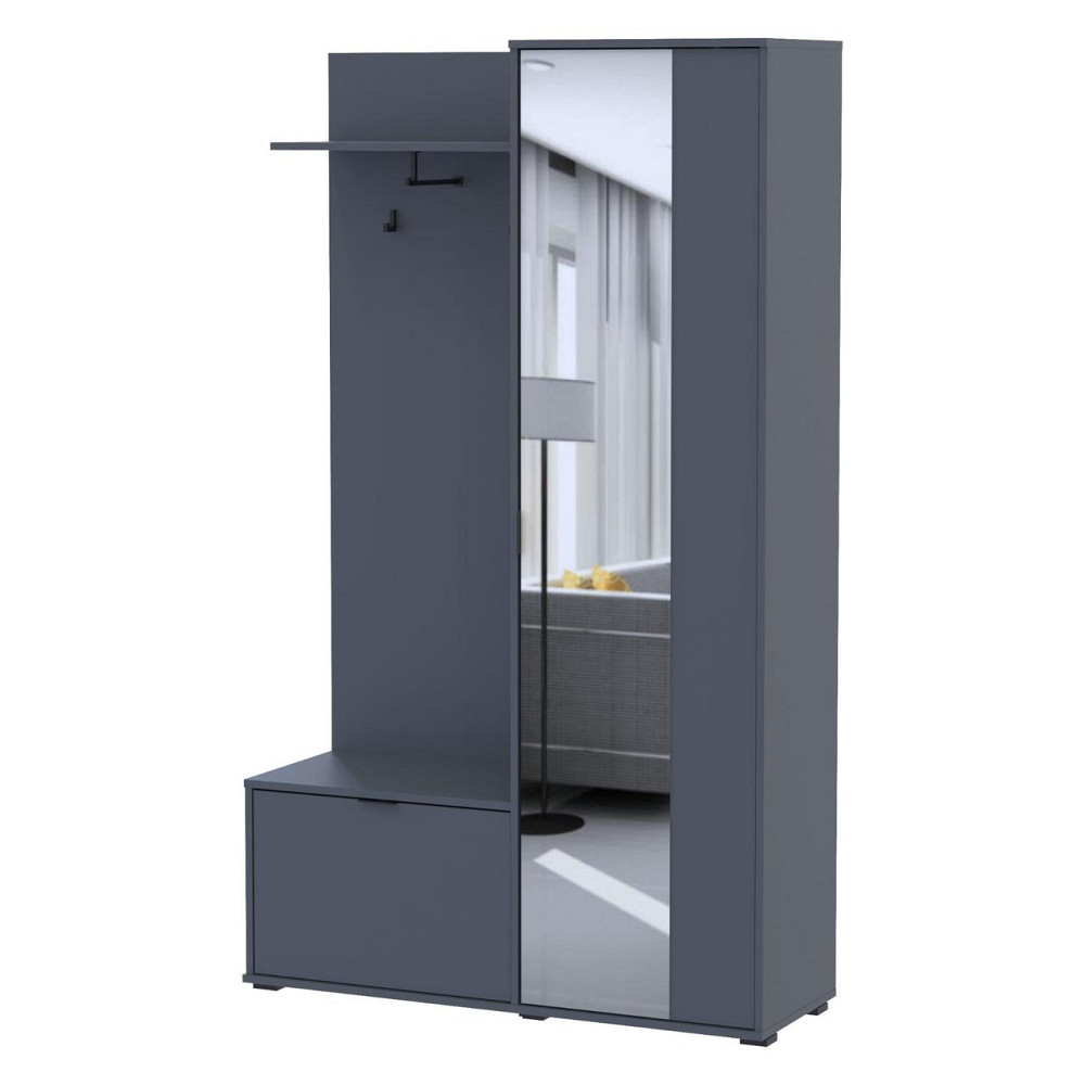 Прихожая с зеркалом Doros Дора 113,5х40х192 см Графит (DRS-011341) Днепр - изображение 3