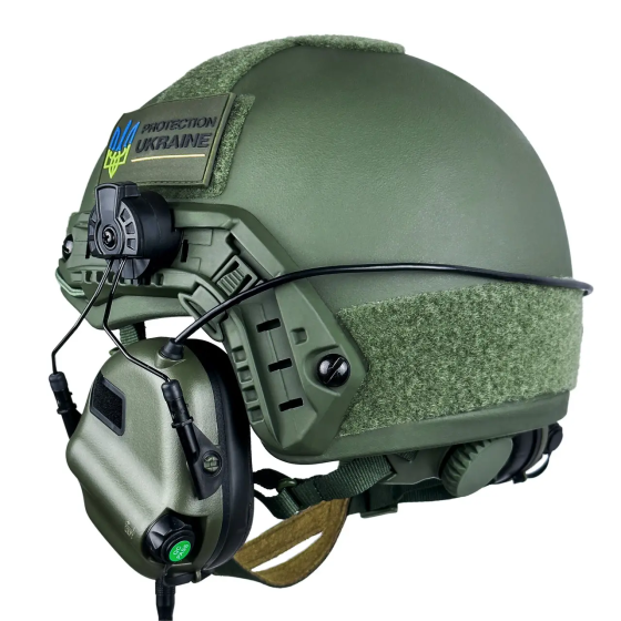 Комплект Шлем кевларовый Fast NIJ IIIA + наушники Earmor M31H Mod3 (Ranger Green) размер M Киев