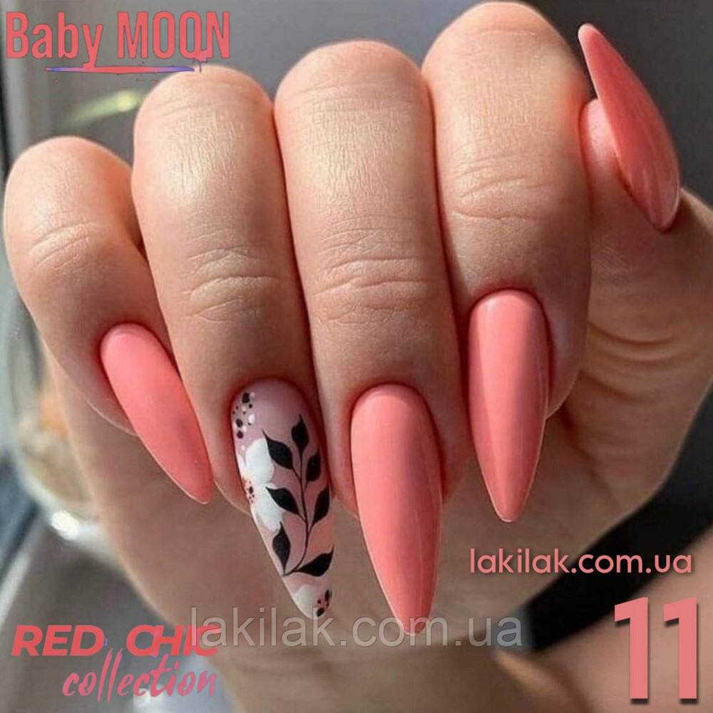 Гель-лак BABY MOON Red Chic №11 лососево-помаранчевий, 6 мл Херсон - фото 1