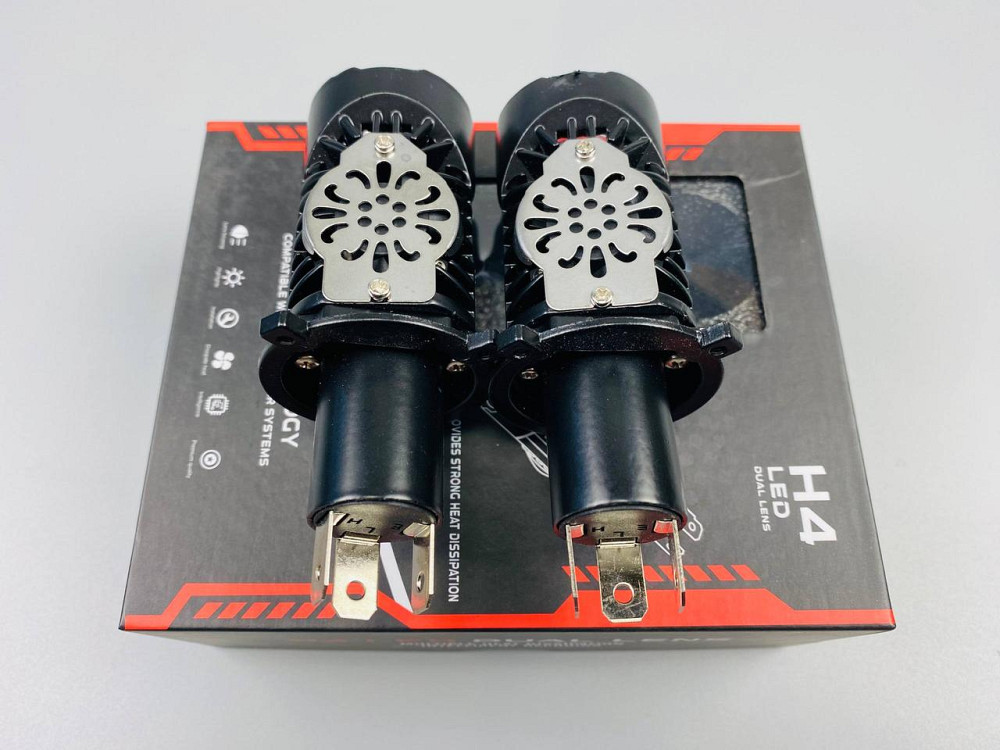 Лампа світлодіодна комплект 2 шт 12 V 65 W set (реальних ватів) LED + подвійна лінза + чітка світлотінева гр Мукачево - фото 8