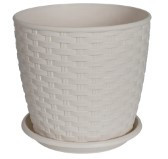 Вазон Ротанг з підставкою 20*18см біла троянда Алеана Житомир - фото 1