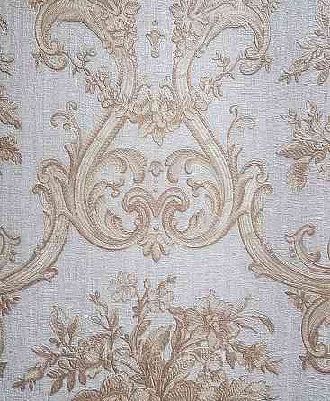 Шпалери вінілові на флізеліні AdaWall Seyyah 1.06х10 квіти в горщику вензеля структурні золотисті на бежевому Київ