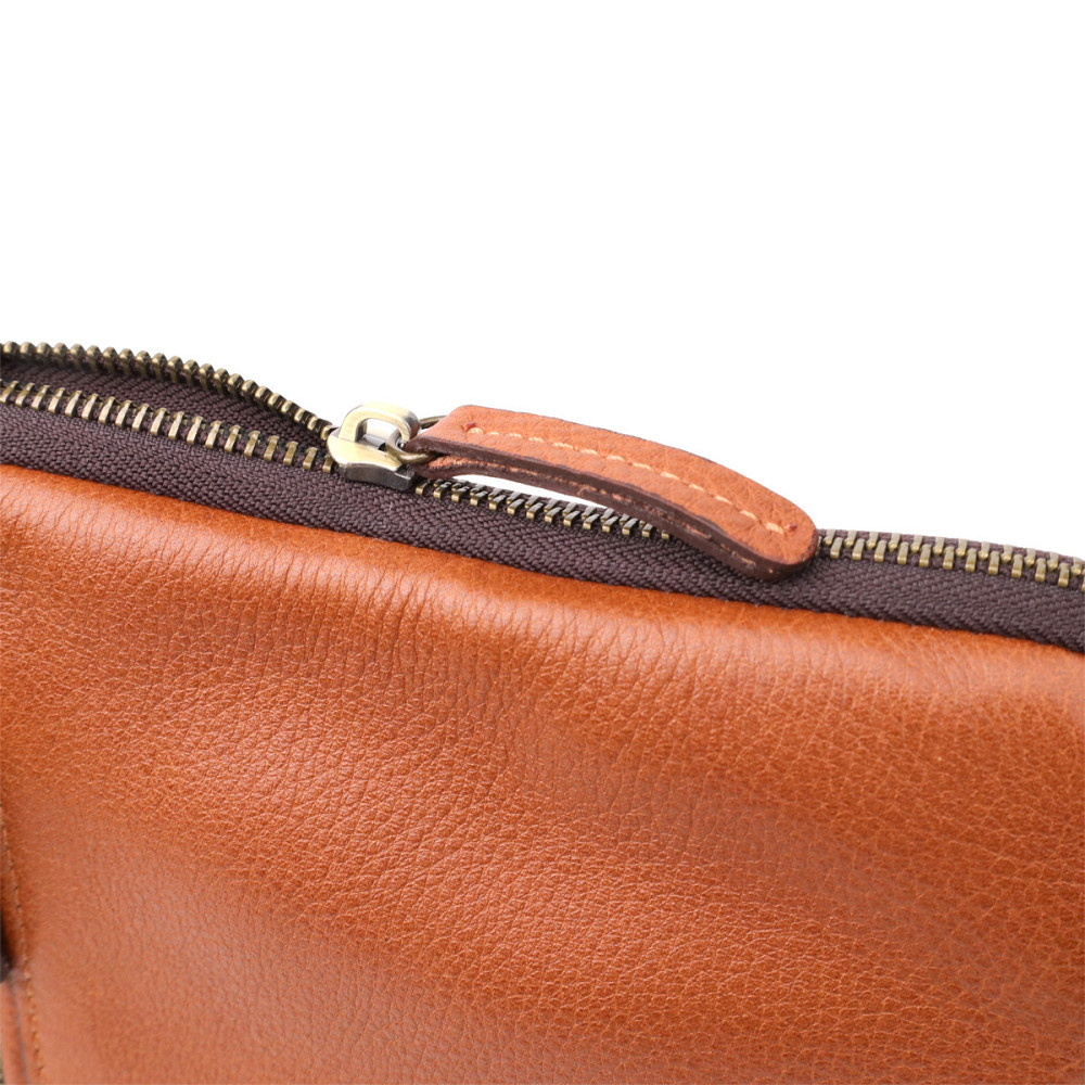 Мужская кожаная сумка через плечо из прочной зернистой кожи Рыжий (SHVIGEL) Киев - изображение 1