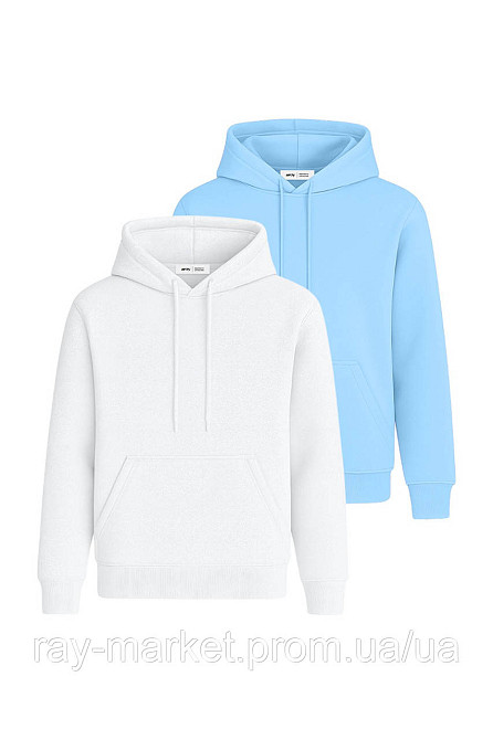 Набір чоловічий худі утеплене 2шт RAY BASIC Білий/Блакитний (U0401M-White-Sky Blue) 3XL Київ - фото 1