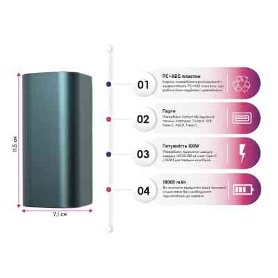 Батарея универсальная TheGeneral 18000mah Kamet, QC/22.5W (40012019-03) Винница