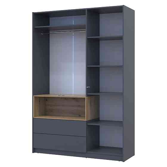 Шкаф для одежды с нишей Doros Дэйл 150х52х220 см Графит/Дуб евок (DRS-011282) Днепр