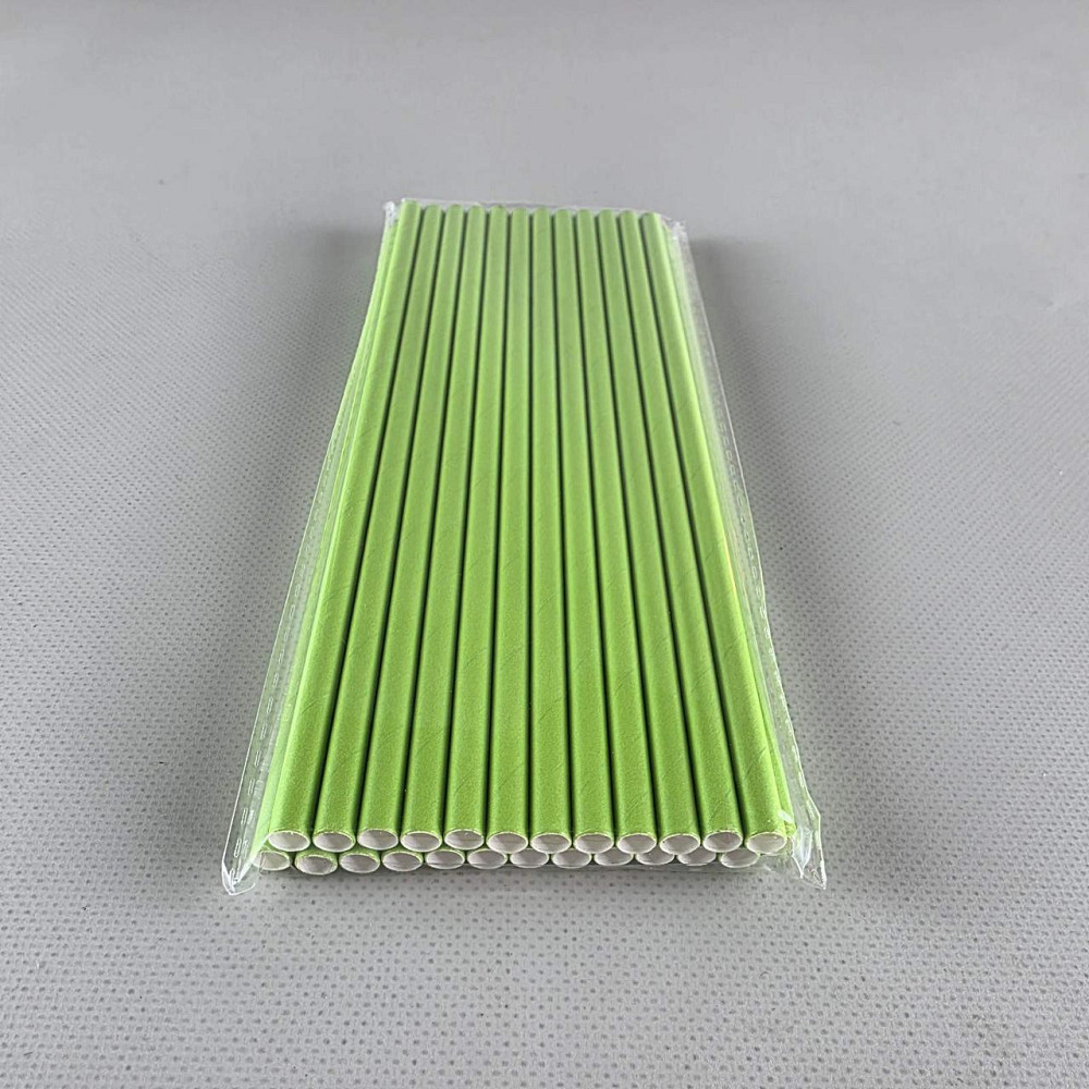 Соломка трубочка паперова Ø 5 мм 20 см Жовто-зелена (Шартрез), 25 шт. (1 пачка) Харків - фото 2