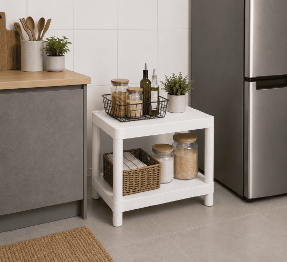 Этажерка 2-х ярусная Violet House 6032 Olympic WHITE 27х42х39 см (7040709) Киев
