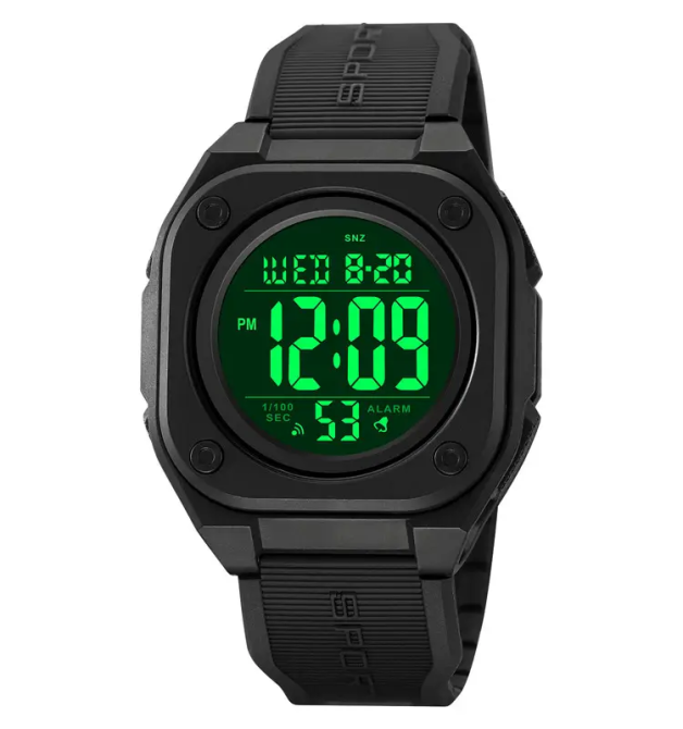 Часы мужские наручные спортивные Skmei 2160 (Черный с черным циферблатом) Винница - изображение 4