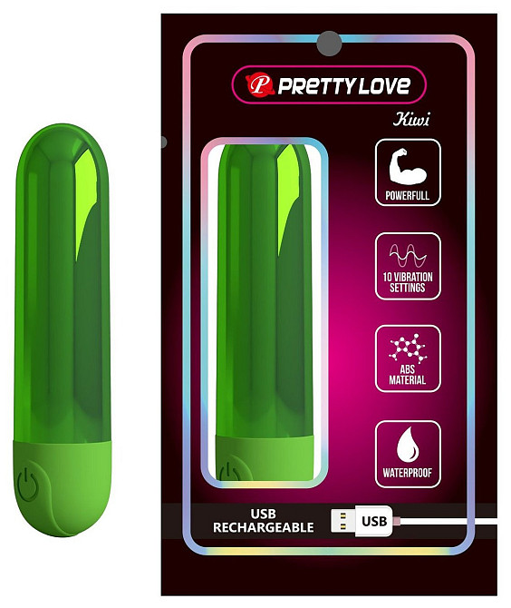 Вибропуля Pretty Love Kiwi зеленая, 8 х 1.8 см Sex Aura Киев - изображение 1