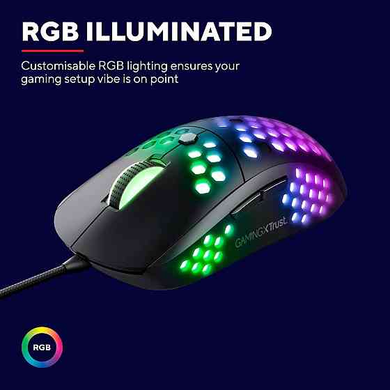 Игровая мышка Trust GXT 960 Graphine проводная, 10000 DPI, 6 кнопок, RGB, программируемая, черная, г Киев