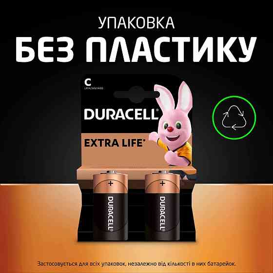 Лужні батарейки Duracell C, 2 шт. (6409660) Київ