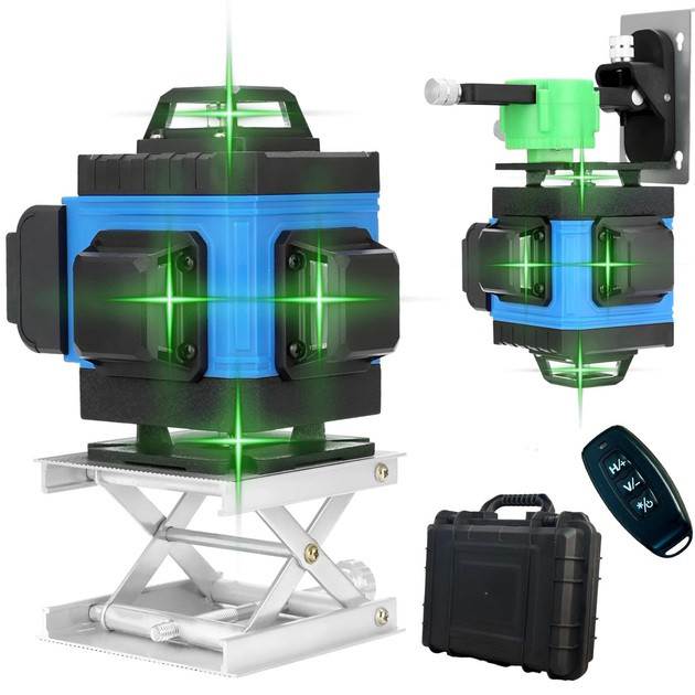 Уровень лазерный линейный нивелир аккумуляторный Laser 4D, 16 линий, рабочее растояние 30м, в чемодане XZ-85 Львов - изображение 14