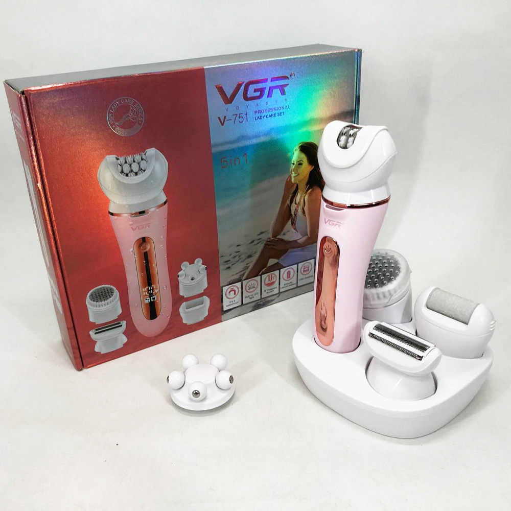 Якісний епілятор жіночий VGR 5 в 1 V-751, Епілятор ручний, Легкий тример для жінок CT-86 Львів - фото 11