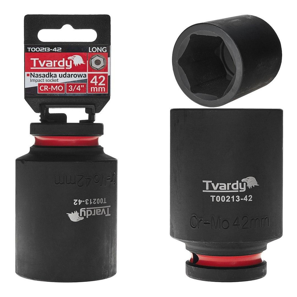 Головка ударна "Tvardy" з хром-молібденової сталі (Cr-Mo)  3/4"  6-гранна довга 42 мм Киев - изображение 2