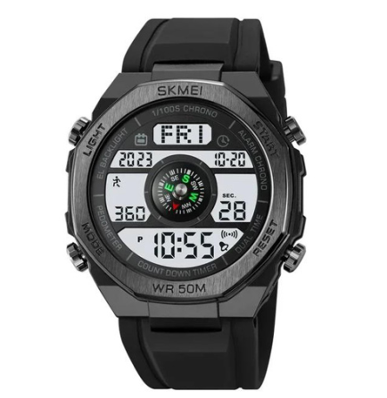 Часы наручные SKMEI 2209BKWT, BLACK-WHITE, Compass, Pedometer, 10350 Днепр
