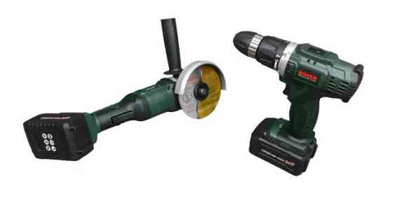 SR-036 Акумуляторний набір: УШМ болгарка 125 мм + дриль-шуруповерт 24 В з 2 акумуляторами та кейсом Одеса