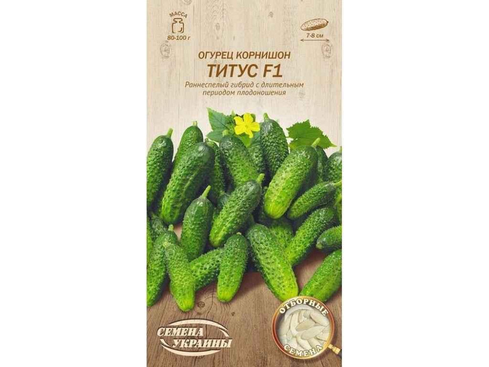 Огірок Корнішон ТИТУС F1 ОВ 0,5г (20 пачок) (рс) ТМ НАСІННЯ УКРАЇНИ Київ - фото 1