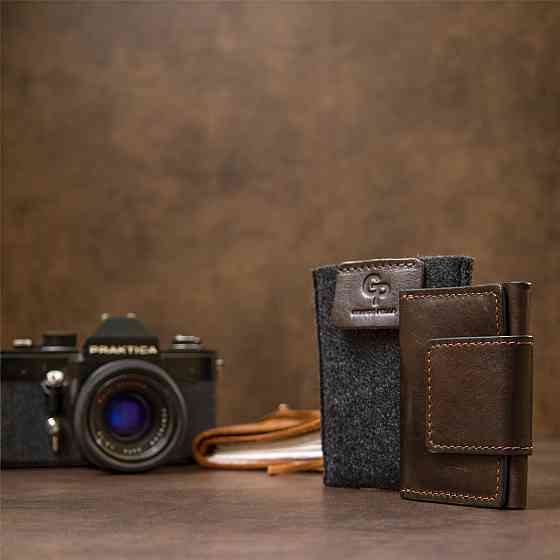 Шкіряна візитниця GRANDE PELLE 11410 Темно-коричневий Київ