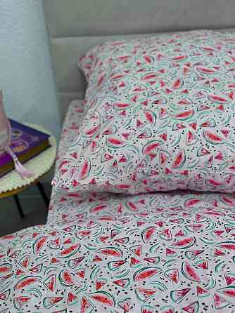 Підковдра Ecotton полуторна 147х210 см із натуральної бязі рожевого кольору з кавунами Коломыя