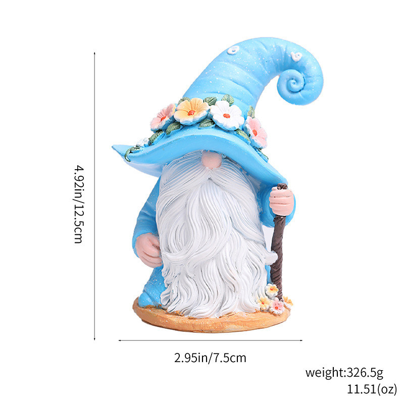 Садова фігурка Гном 12,5 см. Полістоун Блакитний Одеса - фото 4