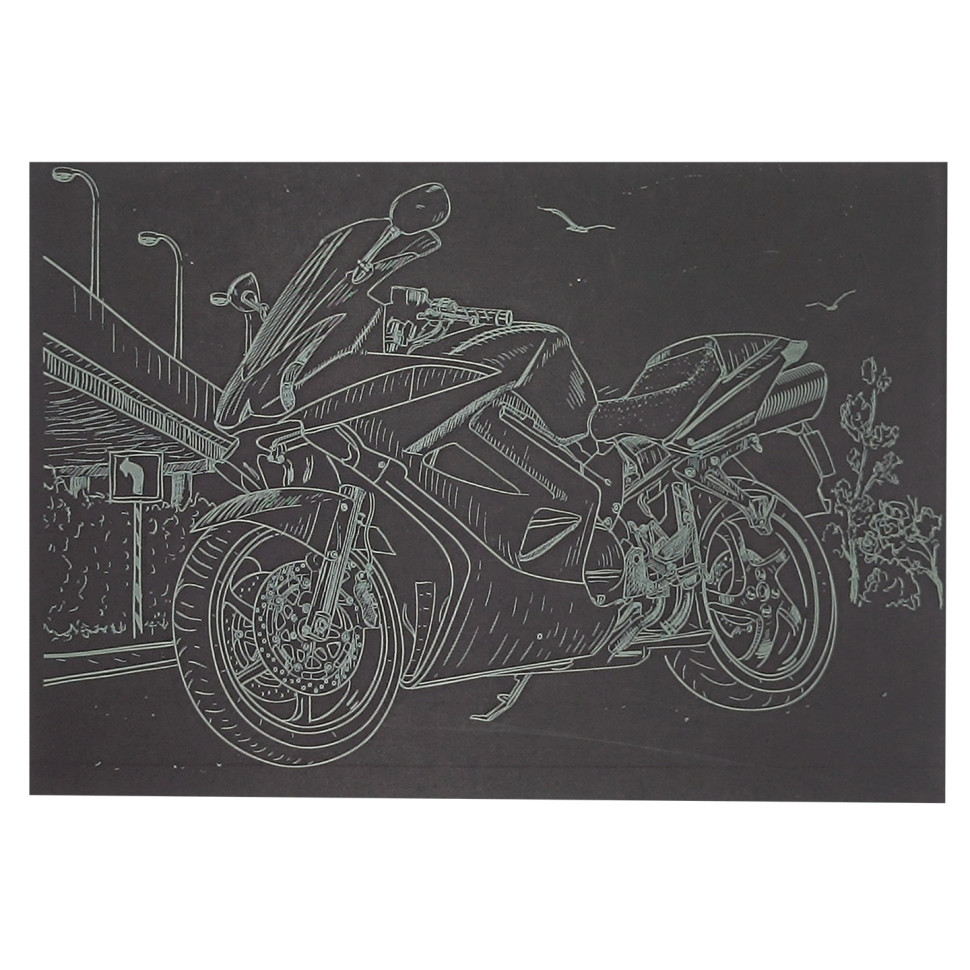 Гравюра А5 "Мотоцикл-2" ГрА5з-9 економ-варіант у пакеті 21 х 14,8 см Вінниця - фото 1