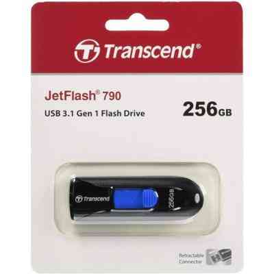 USB флеш накопичувач Transcend 256GB JetFlash 790 Black USB 3.0 (TS256GJF790K) Вінниця