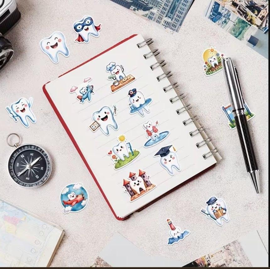 Набор стикеров зубчики – 50 шт, милые наклейки для декора Киев - изображение 4