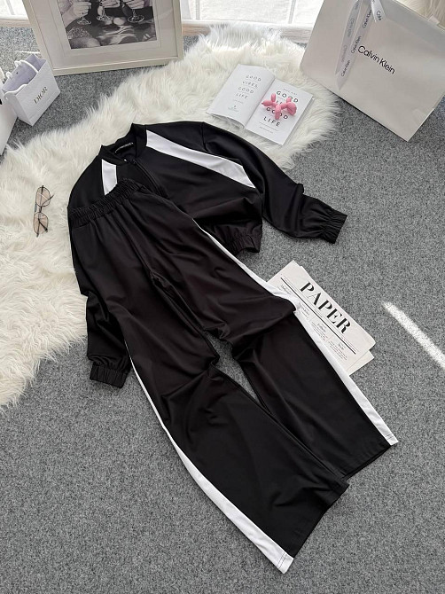 Жіночий прогулянковий костюм-двійка: кофта та штани трикотаж Чорний, 50/52 Одеса - фото 8