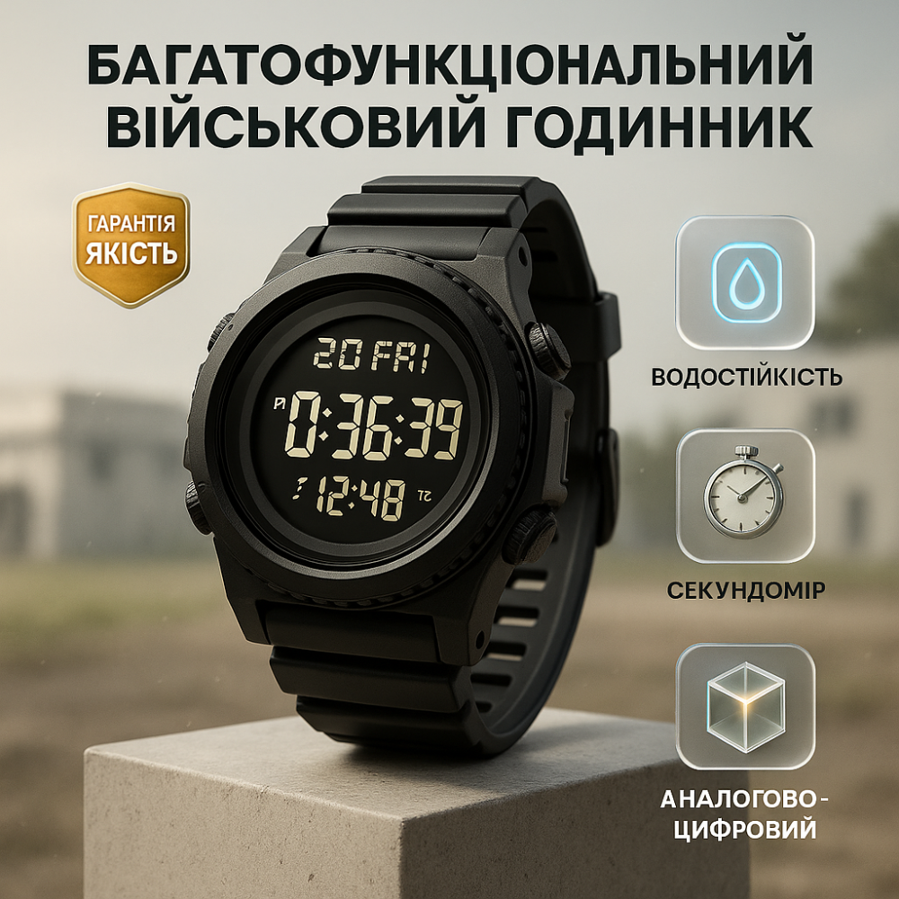 Оригінальний спортивний годинник, Годинник військовий з офіційною гарантією армійський скмей VH-92 Львів - фото 3