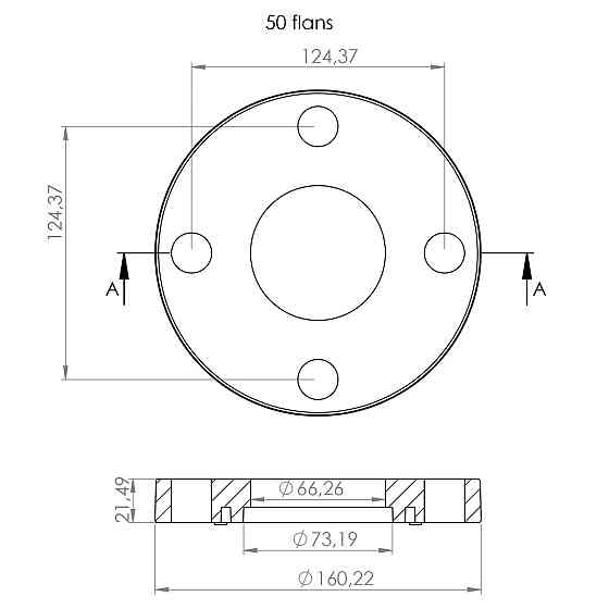 Фланцевый комплект Kalde(фланец+бурт) PPR 50 58050 (000016927) Киев