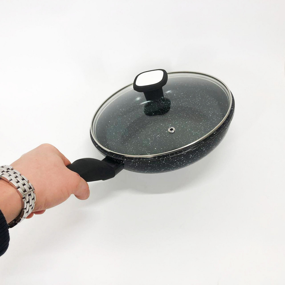 Сковорода з алюмінієвим шаром, Сковорода для індукційних варильних панелей з ручкою алюміній DR-46 Івано-Франківськ - фото 5