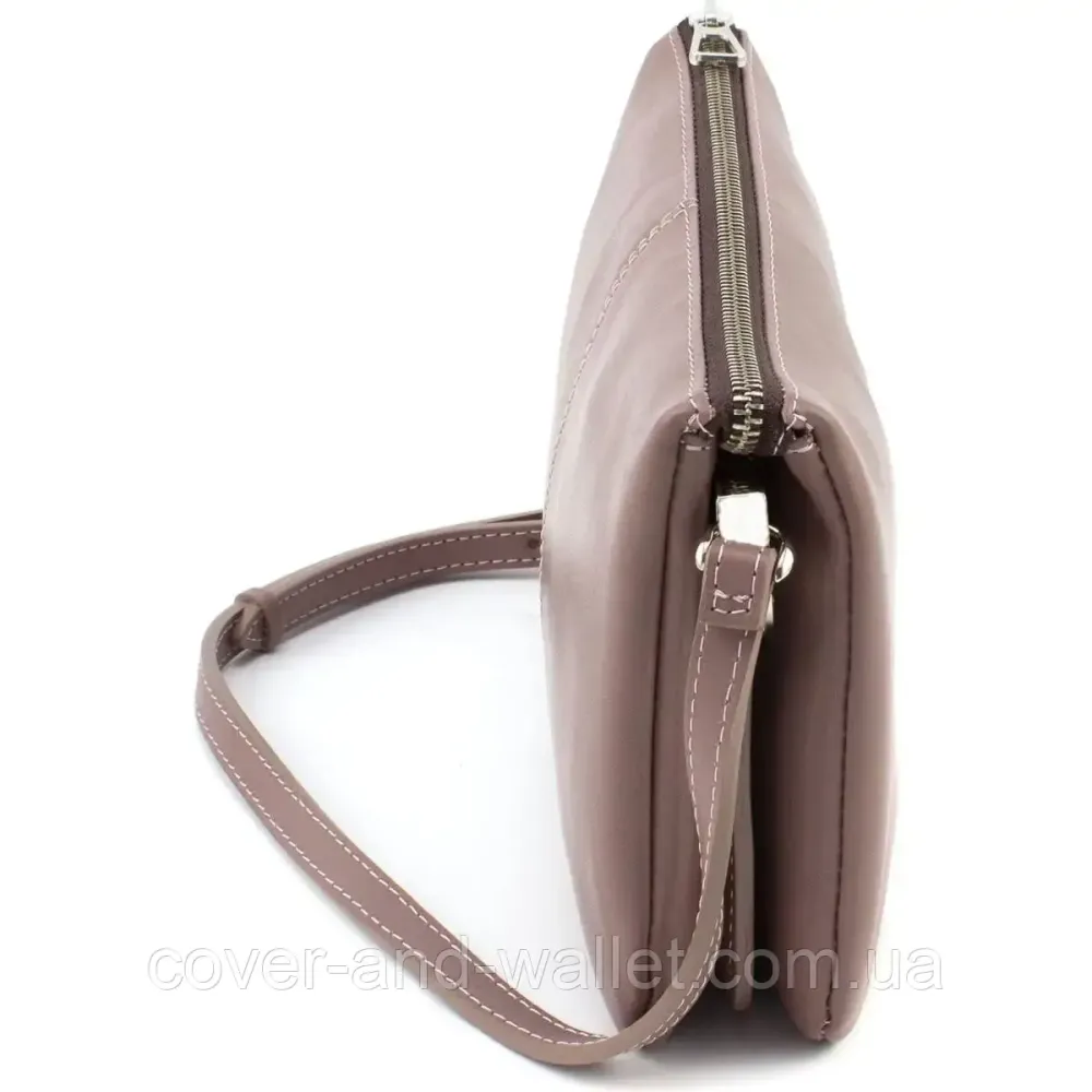 Красивий пудровий жіночий клатч із натуральної гладкої шкіри Grande Pelle 70566501 Київ - фото 4