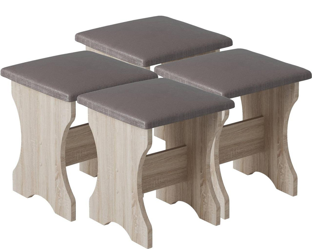 4 табурета (комплект) 35х35х44 см / Дуб Сонома Львов - изображение 1