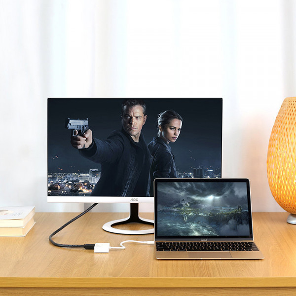 Перехідник-Конвертер USB Type C to HDMI + VGA MM123 UGREEN Білий (30843) Київ - фото 9