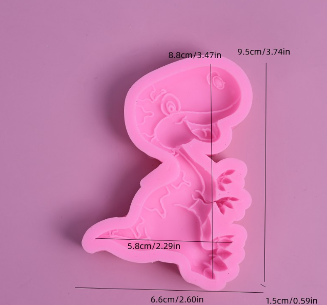 Молд силиконовый Динозавр 95 на 66 мм розовый Киев - изображение 2