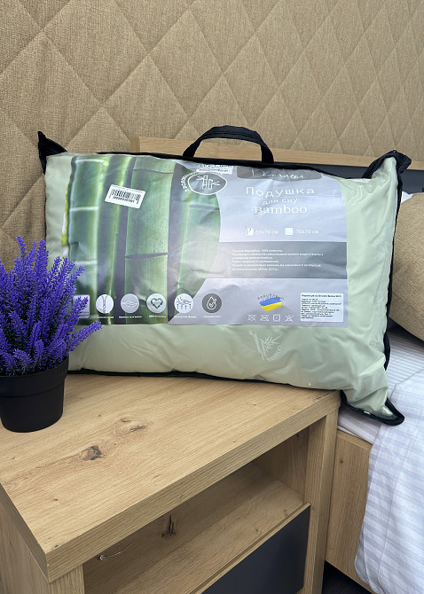 Подушка для сна гипоаллергенная Decorator Bamboo 50x70х20 см, цвет фисташковый (84-176) Киев - изображение 7