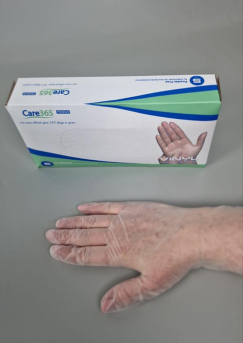 Рукавиці Вініл білі (100 шт.) розмір S "CARE 365" (1 пачка) Харків - фото 4