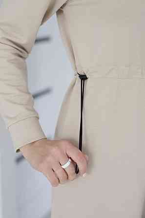 Трикотажне плаття оверсайз на кулісці "Answer" |  Норма та батал Бежевий, 46-48 Київ