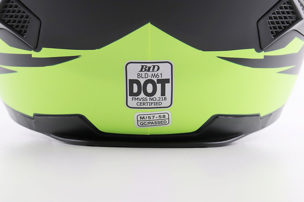 Шолом інтеграл, закритий (сертифікація DOT)+відкидні окуляри BLD-М61 M (57-58см), ЧОРНО-ЖОВТИЙ (флуоресцентний) Київ - фото 8