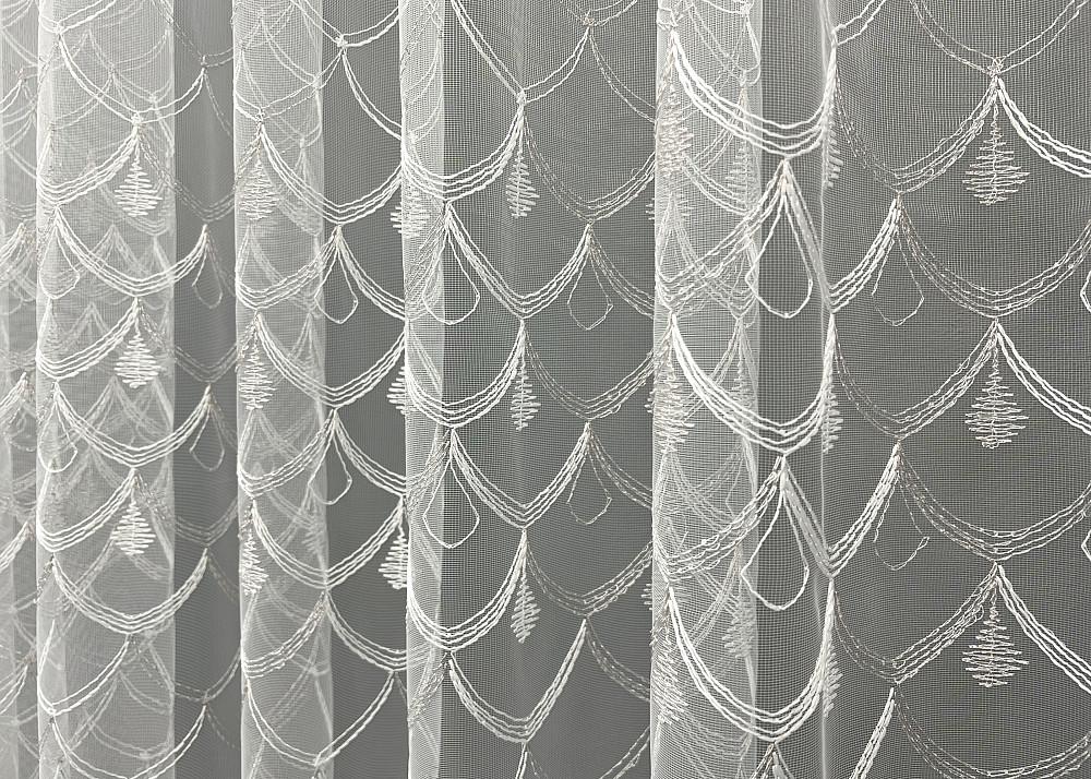 Тюль фатин з вишивкою та люрексом колір молочний з пудровим 2013т Київ - фото 4