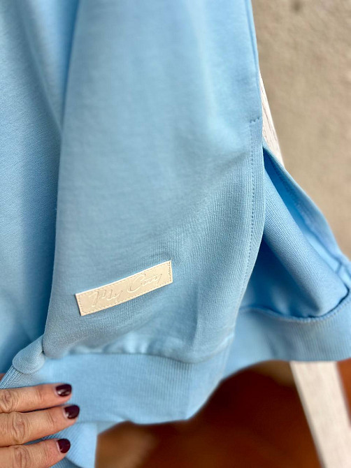 Сукня жіноча MY CITY 8211 спортивна середня довжина розрізи знизу резинка двунитка one size, блакитний, one size Київ - фото 7