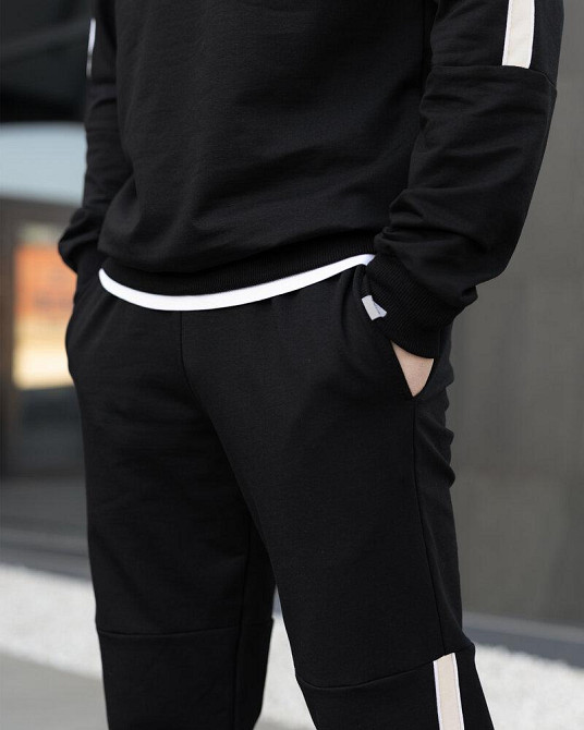 Трикотажный мужской спортивный костюм черный Pobedov Black moon Киев - изображение 6