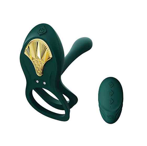 Смарт-эрекционное кольцо Zalo - BAYEK Turquoise Green, двойное с вводимой частью, пульт ДУ Sex Aura Киев