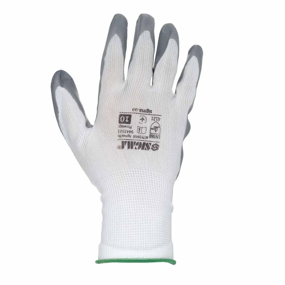 Рукавички трикотажні з частковим нітриловим покриттям р10 (сірі, манжет) SIGMA (9443521) Рівне - фото 2