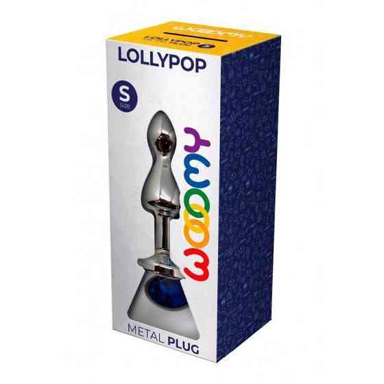 Металлическая анальна пробка Wooomy Lollypop Double Ball Metal Plug Blue S, диаметр 2,8 см, длина 8, Sex Aura Киев