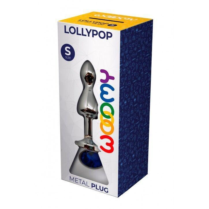 Металлическая анальна пробка Wooomy Lollypop Double Ball Metal Plug Blue S, диаметр 2,8 см, длина 8, Sex Aura Киев - изображение 3