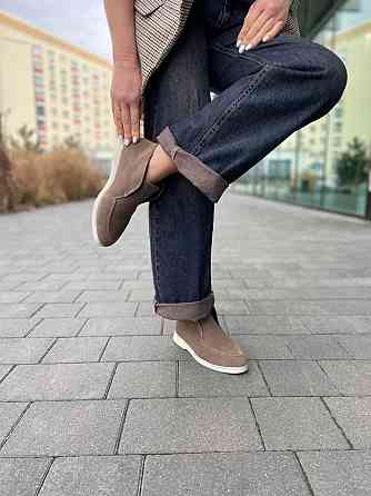 Лоферы женские GREMMY капучино натуральная замша высота от пятки 8 см (207/1) Коломия