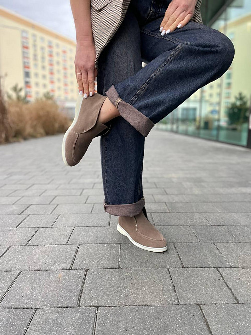 Лоферы женские GREMMY капучино натуральная замша высота от пятки 8 см (207/1) Коломыя - изображение 4