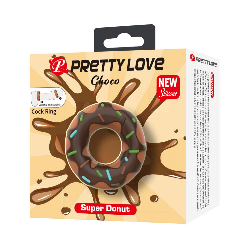 Кільце для члена Pretty Love Choco Super Donut Silicone Cock Ring Sex Aura Київ - фото 6
